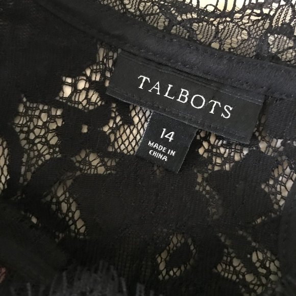 Talbots Sz 14 Black Lace Top - Picture 9 of 9
